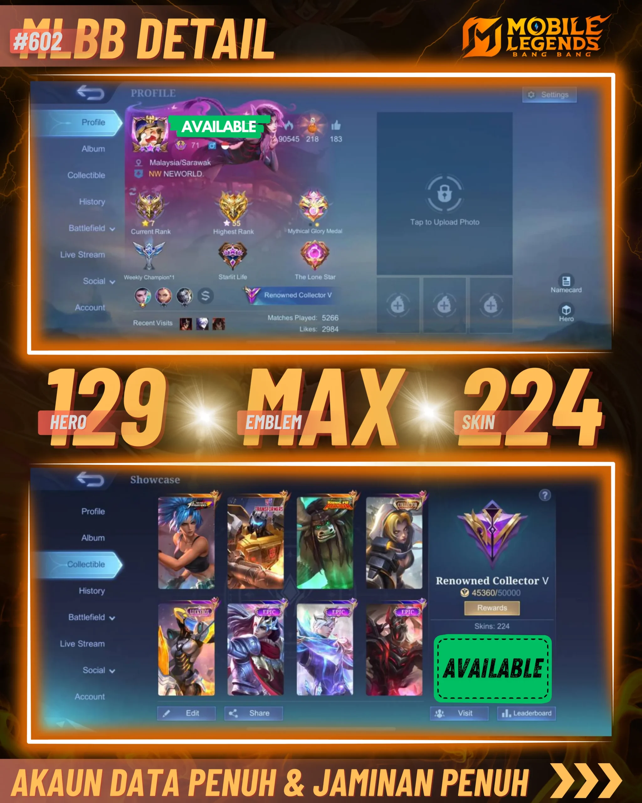 Beli Akaun Mobile Legends Murah